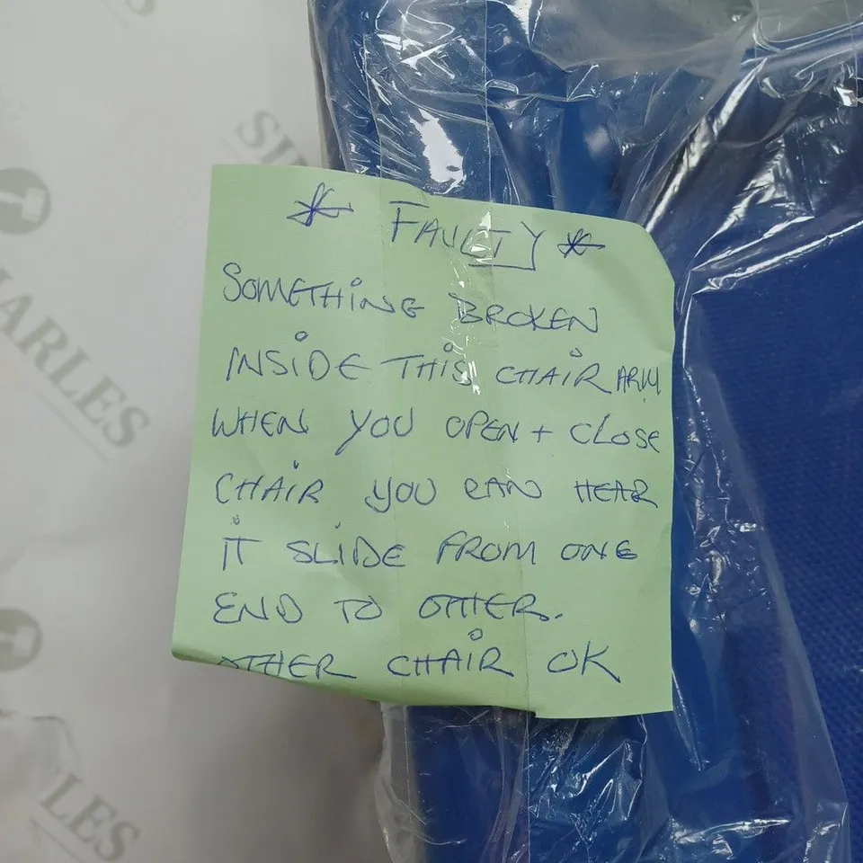 GREEN LOUNGE SET OF 2 FOLDING RECLINERS IN BLUE