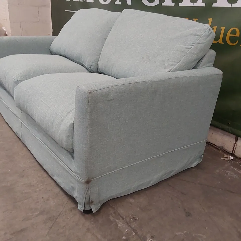QUALITY DESIGNER GIFFORD 3 SEATER FABRIC UPHOLSTERED SOFA BED - AQUA