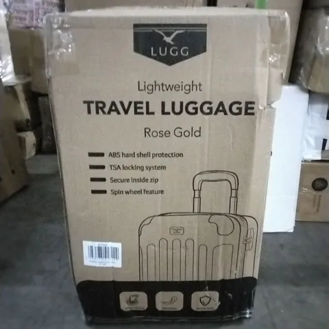 BOXED LIGHTWEIGHT TRAVEL LUGGAGE ROSE GOLD
