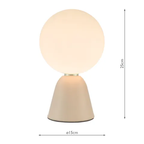 BOXED FRANCESCA TABLE LAMP PINK OPAL GLASS