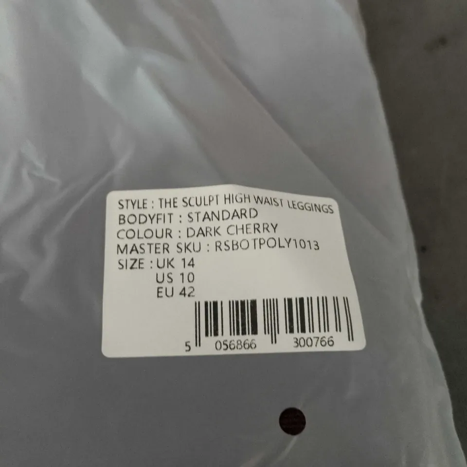 Reason The Sculpt High Waist Leggings – Dark Cherry, UK 14 (US 10, EU 42)