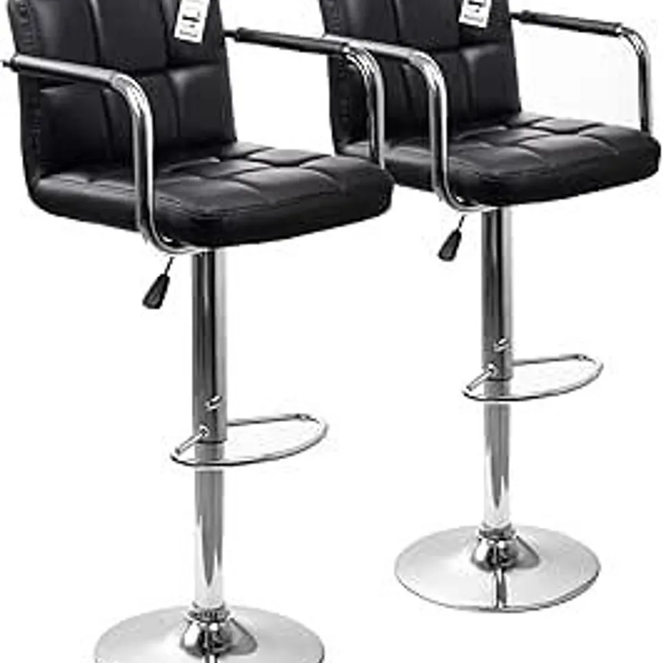 BOXED DISPLAY4TOP BAR STOOLS, WITH CHROMED FRAMEWORK, 360 DEGREE ROTARY, SOFT PADDED CHAIRS, SET OF 2