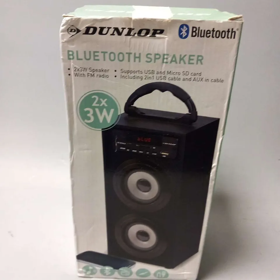 BOXED DUNLOP BLUETOOTH V4.0 STEREO PORTABLE SPEAKER