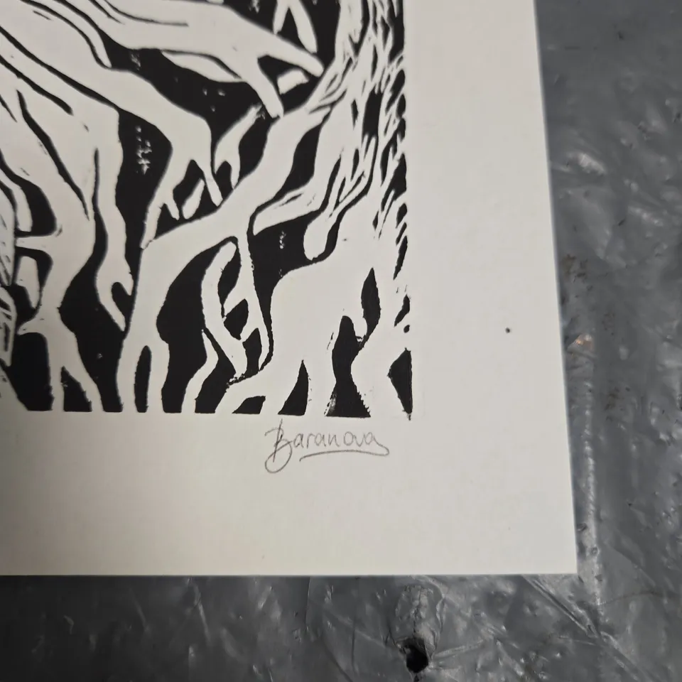 BARANOVA — ABSTRACT WOODCUT PRINT