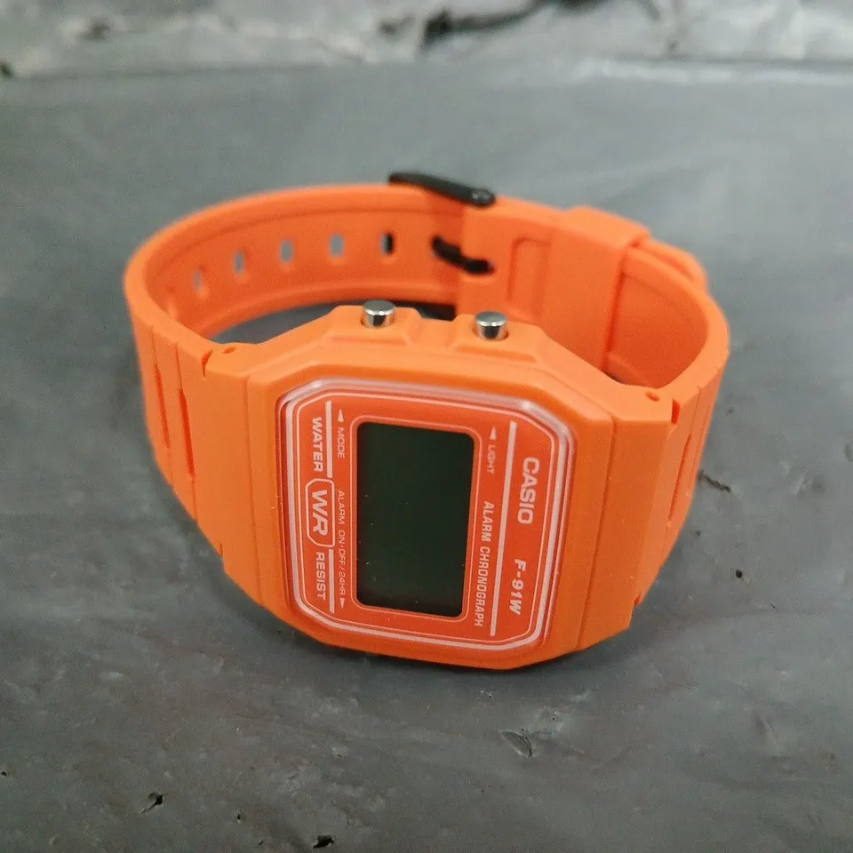 BOXED CASIO RETRO ORANGE RESIN STRAP DIGITAL WATCH