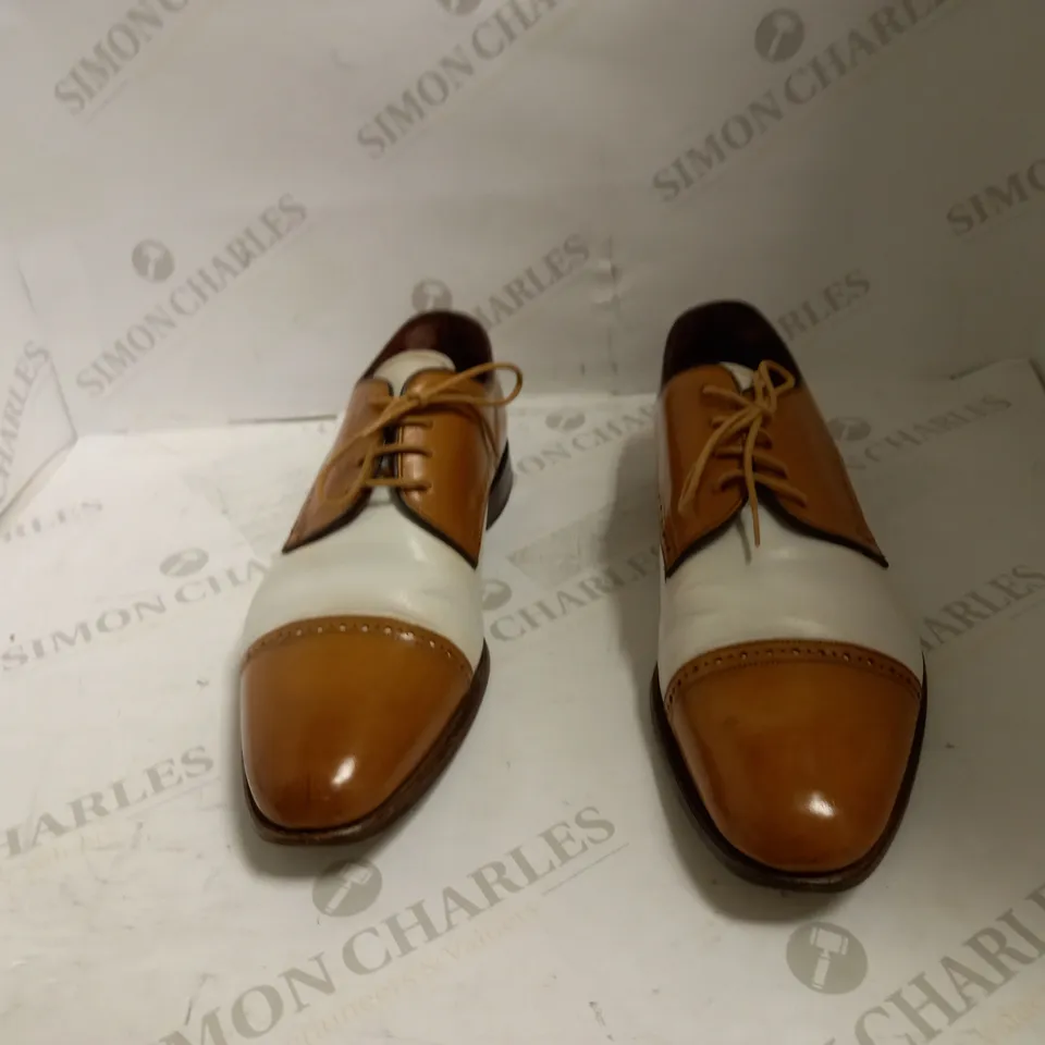 PHILIP JAMES SHOES BROWN/WHITE SUIT SHOES - SIZE 10