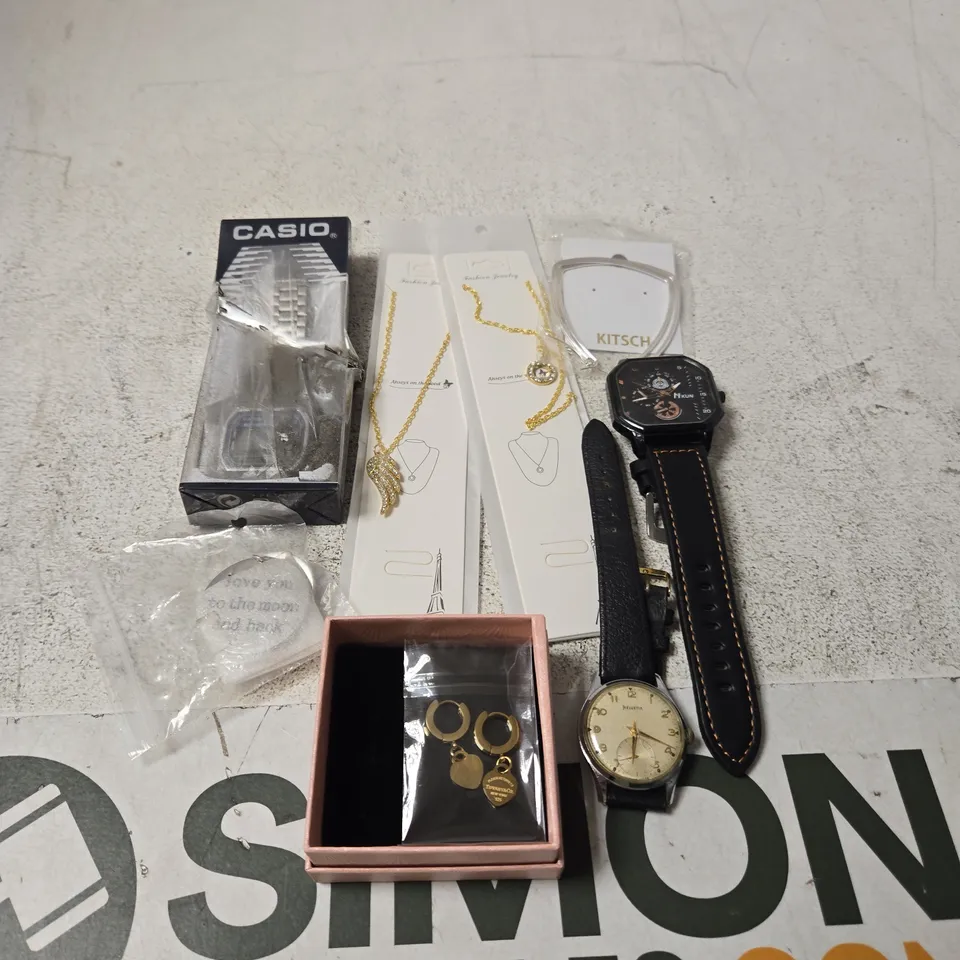 APPROXIMATELY 25 ASSORTED JEWELLERY PRODUCTS TO INCLUDE EARRINGS, NECKLACES, BRACELETS ETC