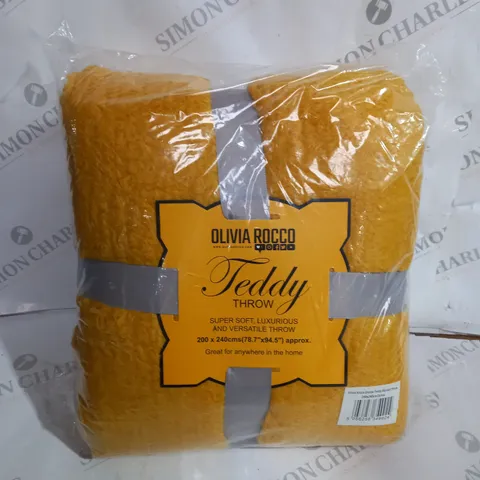 OLIVIA ROCCO TEDDY THROW SUPER SOFT VERSATILE THROW - 200CM X 240CM