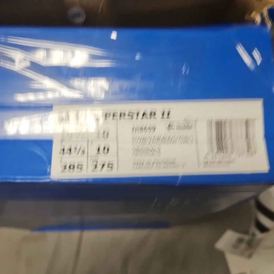 BOXED ADIDAS SUPERSTAR II WHITE LEATHER TRAINERS, UK 10