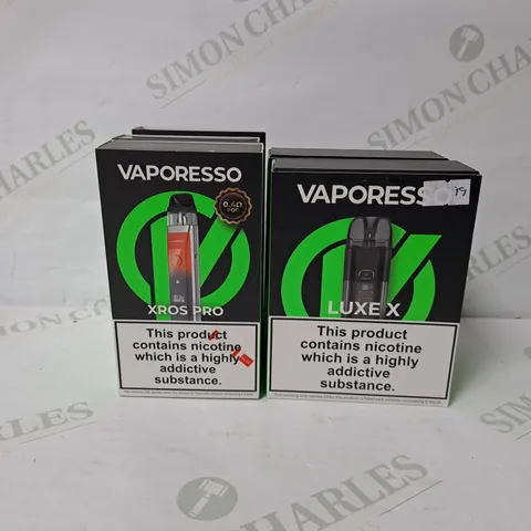 5 ASSORTED VAPORESSO E-CIGARETTE PRODUCTS TO INCLUDE LUXE X AND XROS PRO KITS