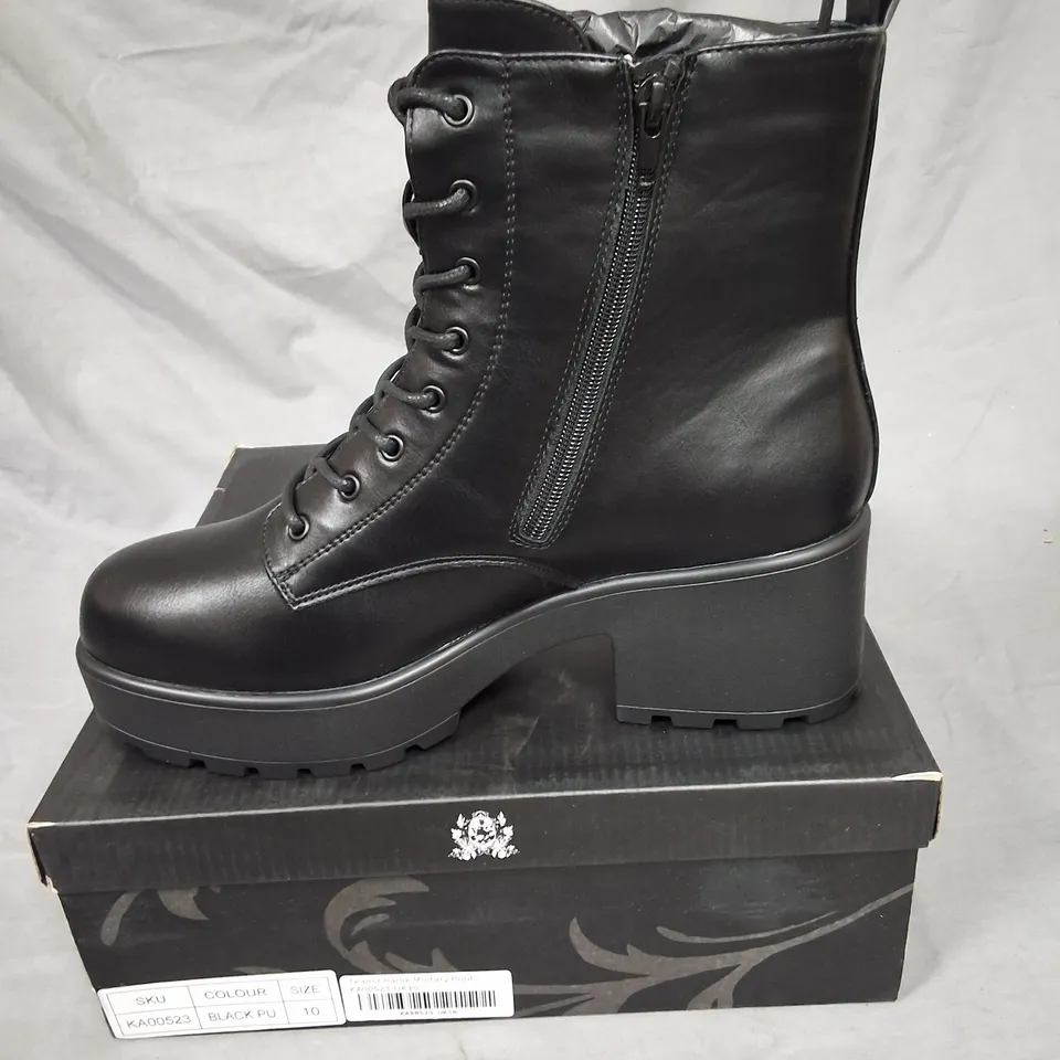 BOXED KOI TWIGHLIGHT TEAM CHARLIE MILITARY HOOTS IN BLACK- UK 10