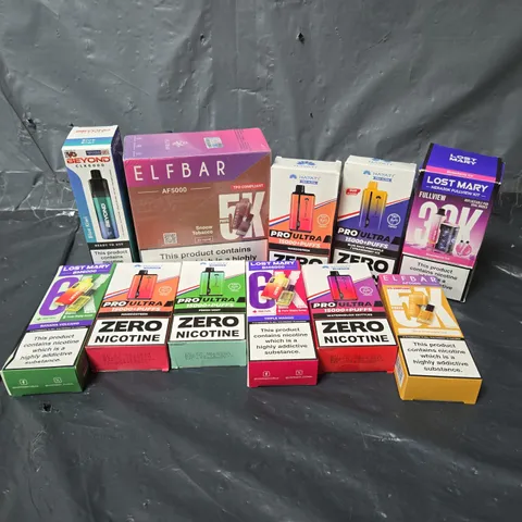 APPROXIMATELY 24 ASSORTED E-CIGARETTE & VAPING ITEMS IN VARIOUS BRANDS TO INCLUDE HAYATI PRO ULTRA, LOST MARY BM6000, ELFBAR AF5000, ETC - COLLECTION ONLY