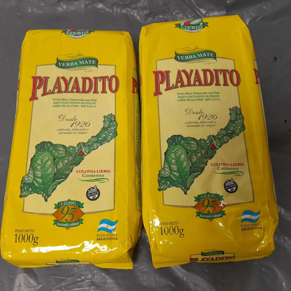 LOT OF 2 YERBA MATE PLAYADITO 1KG PACKS OF TEA