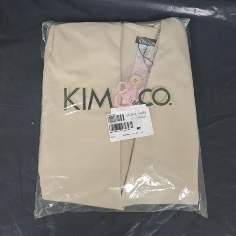 KIM & CO PONTE CREPE LONG SLEEVE BUTTON JACKET - L