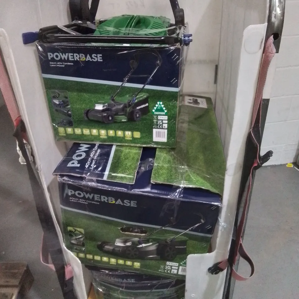 THREE POWERBASE LAWNMOWERS 