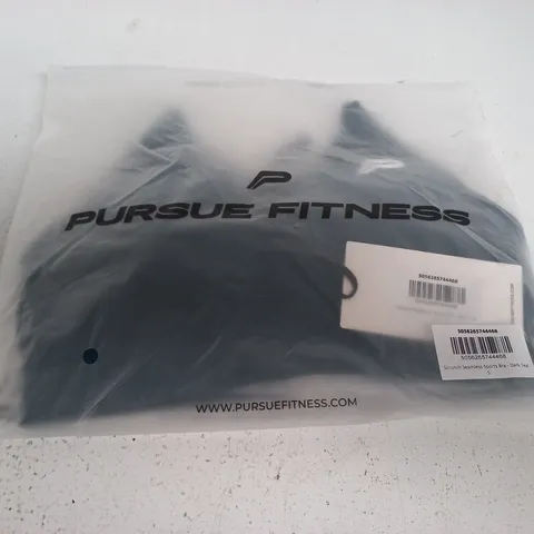 PURSUE FITNESS SCRUNCH SEAMLESS SPORTS BRA – DARK TEAL - SMALL