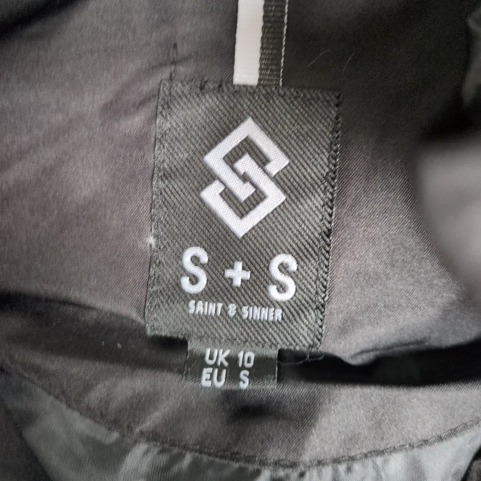 SAINT AND SINNER ST NEWBY GILET IN BLACK - SIZE 10