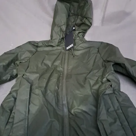 RAIN LOHJA LONG ISULATED CURVE JACKET IN GREEN - SMALL