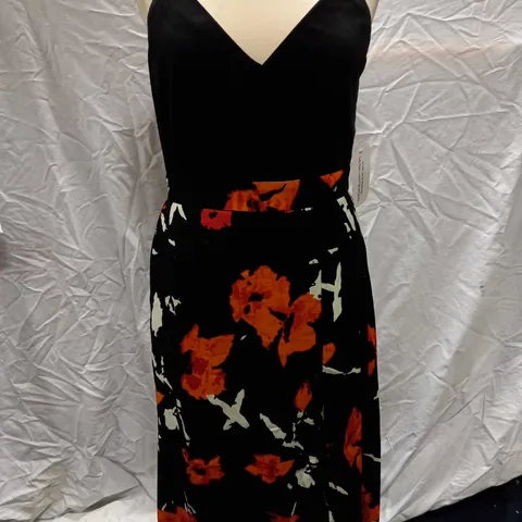 SILKFRED FARAH FLORAL CAMI SPLIT DRESS - SIZE 10