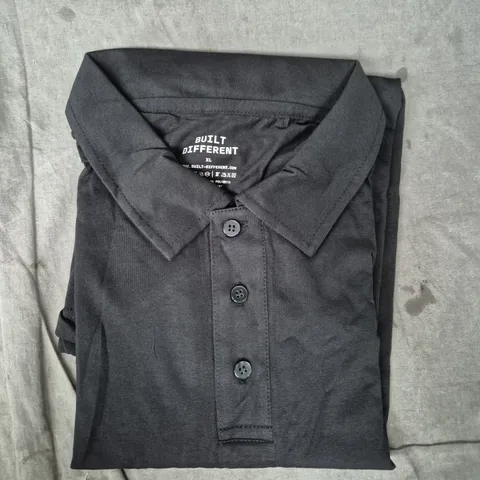 BUILT DIFFERENT MEN'S BLACK POLO SHIRT – XL (UK)