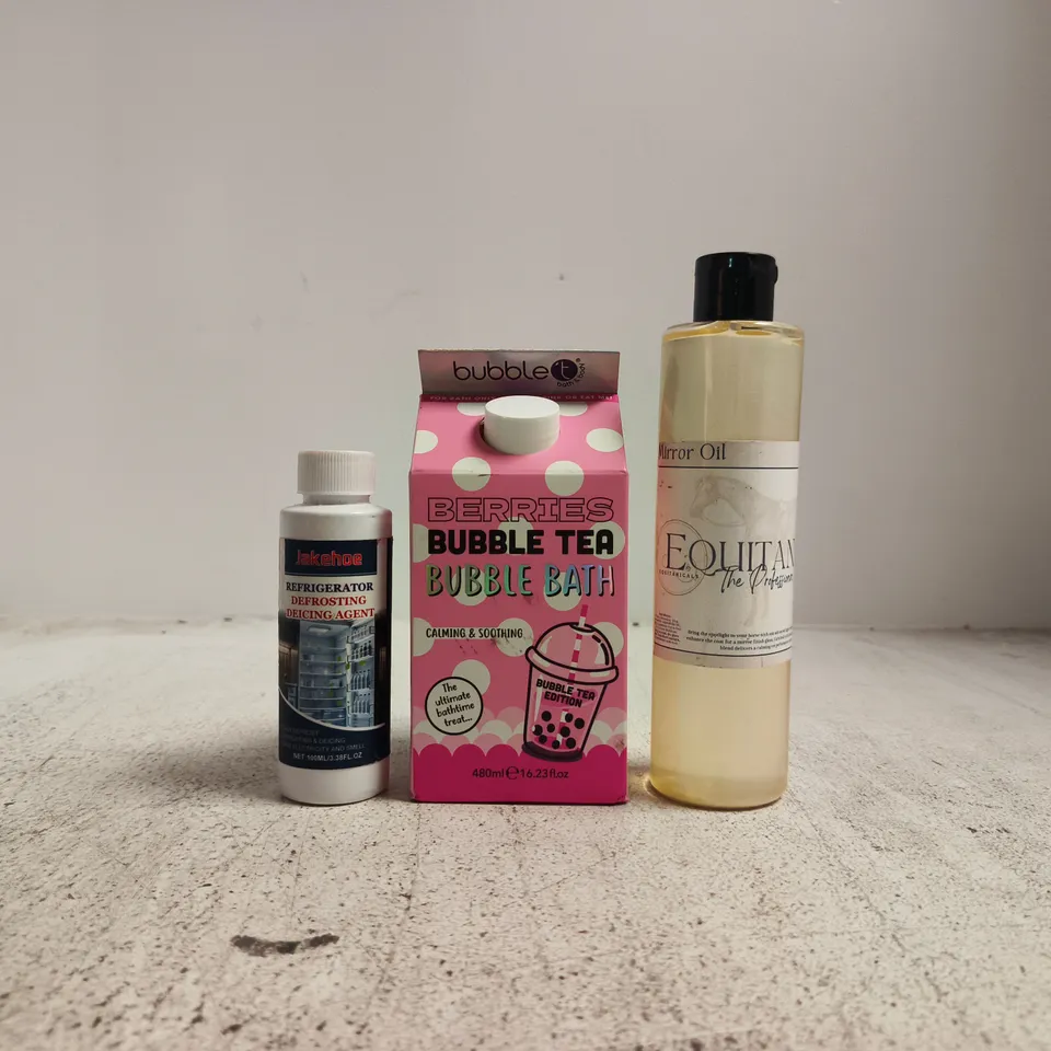 APPROXIMATELY 10 ASSORTED HOUSEHOLD ITEMS TO INCLUDE BUBBLE BATH, DE-ICING AGENT, ETC