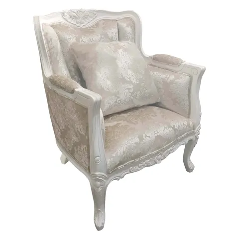 BOXED HOMESDIRECT365 ANTIQUE FRENCH STYLE ARM CHAIR - WHITE