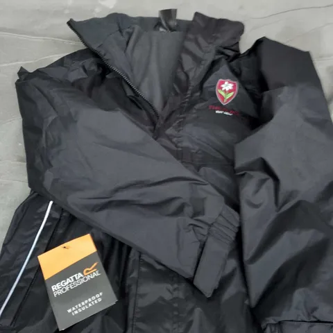 REGATTA PROFESSIONAL KIDS DOVER JACKET – BLACK/ASH - 32"