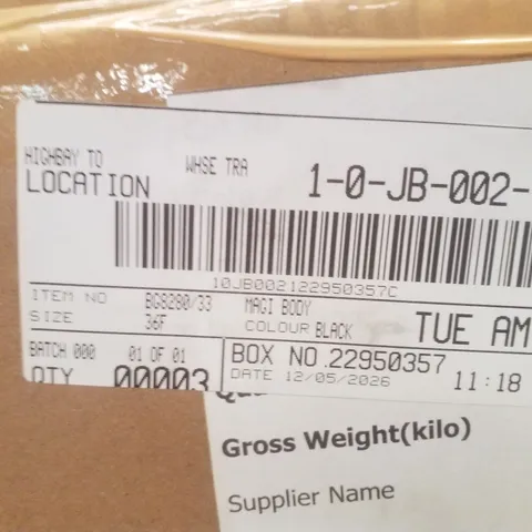 BOX CONTAINING APPROXIMATELY 3X BRAND NEW MAGISCULPT BODYSUITS - COLOUR BLACK - SIZE 36F