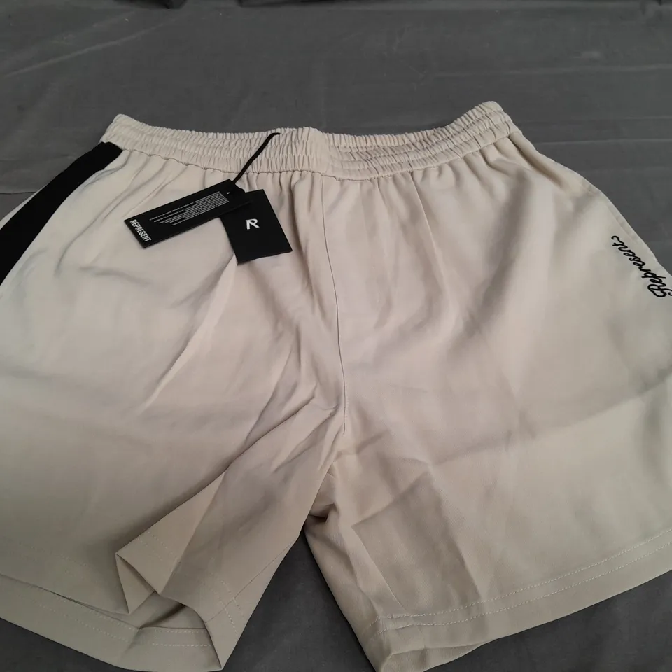 REPRESENT TRACK SHORTS IN TAN - LARGE