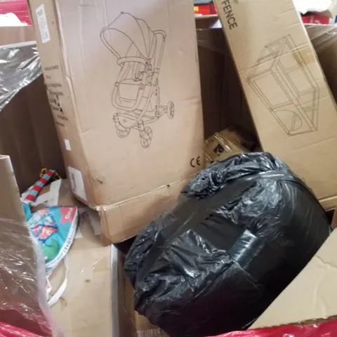 PALLET CONTAINING ASSORTED PRODUCTS INCLUDING STROLLER & PLAY FENCES