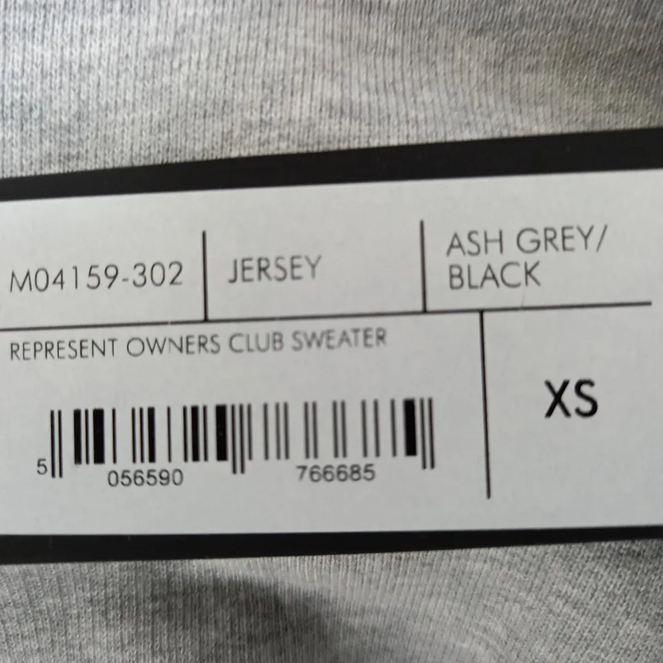 REPRESENT OWNERS CLUB SWEATER IN ASH GREY/BLACK - XS