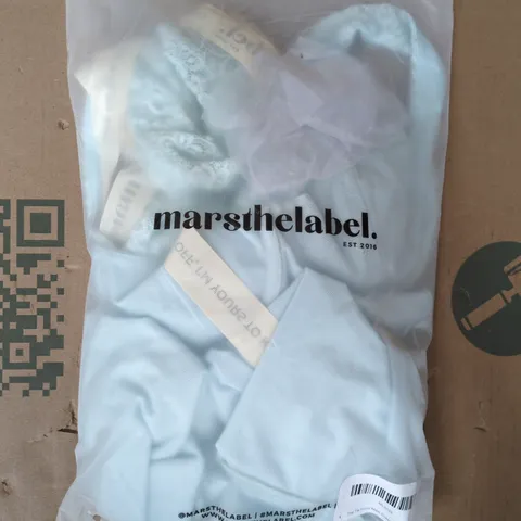 BAGGED MARS THE LABEL TIE FRONT MAXI DRESS IN BLUE SIZE UK 8