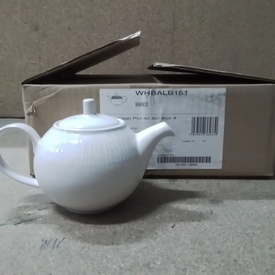 BOXED CHURCHILL TEAPOTS APPROXIMATELY 4