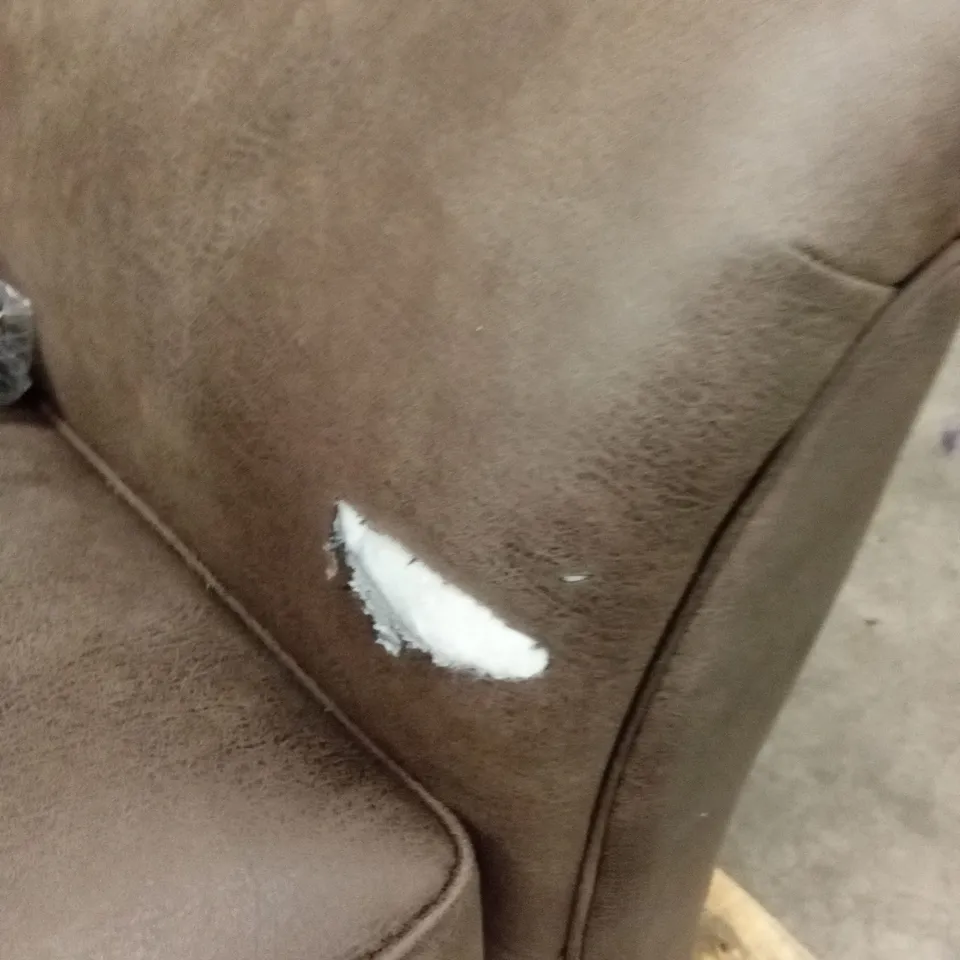 DURY LEATHER LOOK ARMCHAIR - CHOCOLATE RRP £339