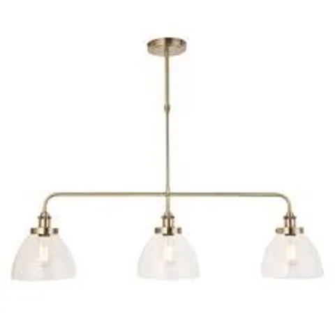 BOXED ENDON HANSEN 3 LIGHT LINEAR PENDANT ANTIQUE BRASS