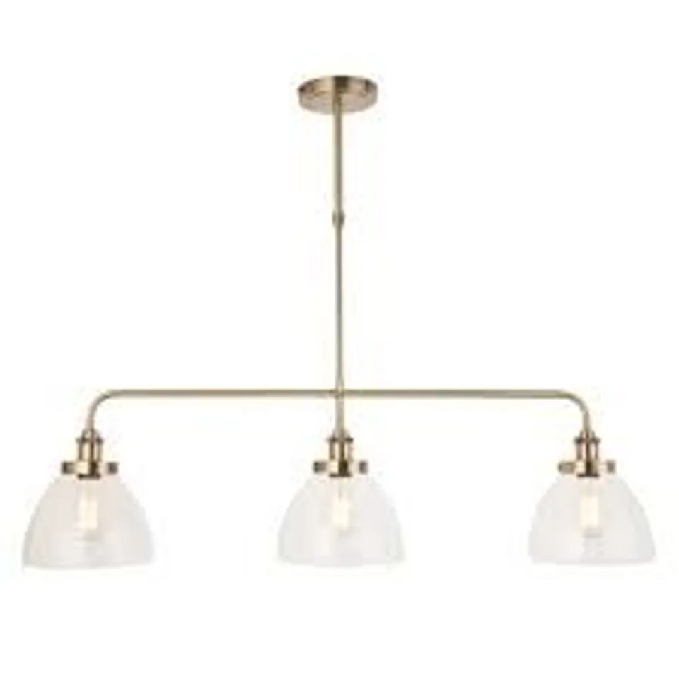 BOXED ENDON HANSEN 3 LIGHT LINEAR PENDANT ANTIQUE BRASS