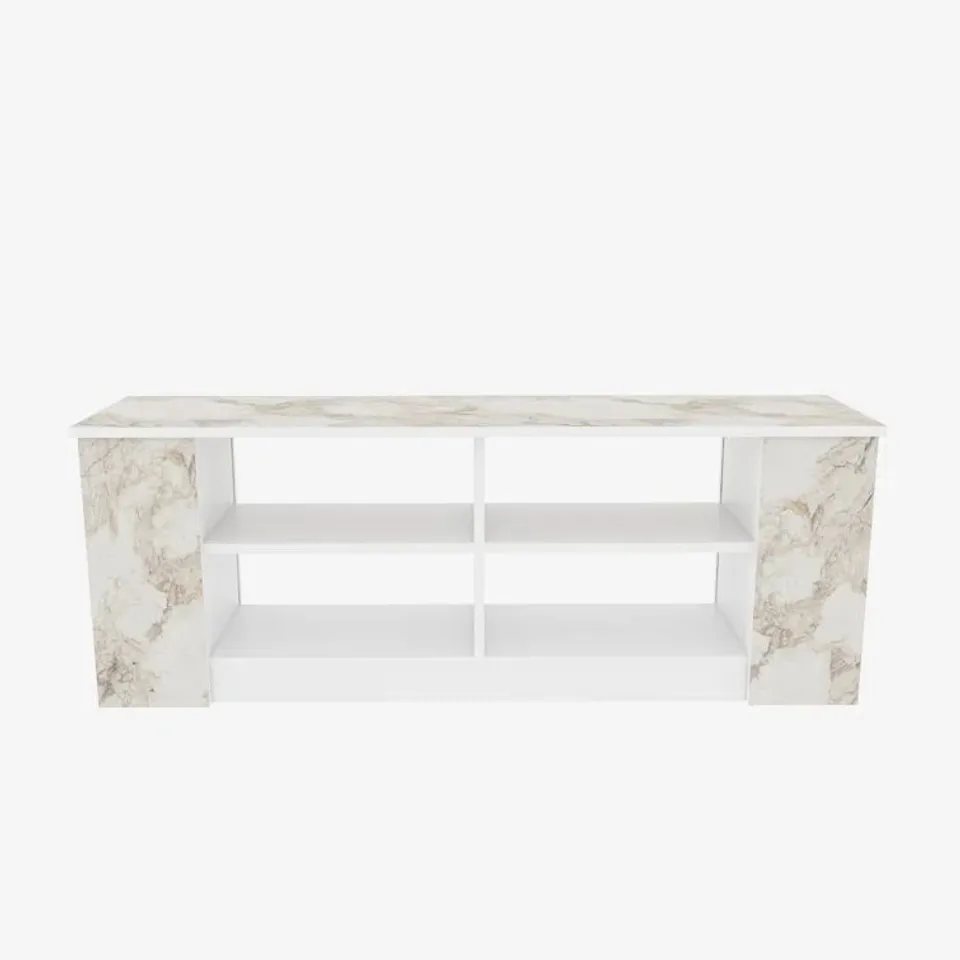 BOXED MOON TV STAND FOR TVS UP TO 65" - WHITE (1 BOX)