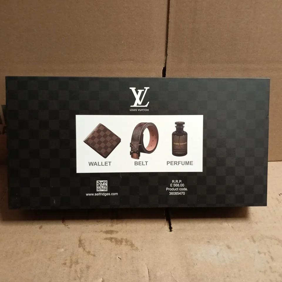 LOUIS VUITTON 3 ITEM GIFT SET WALLET/BELT/PERFUME RRP £568