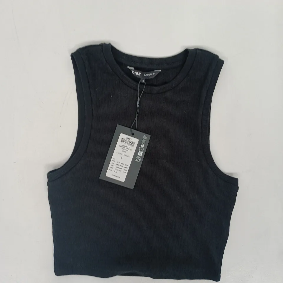 ONLY SLEEVELESS CROPPED TANK TOP IN BLACK SIZE SMALL