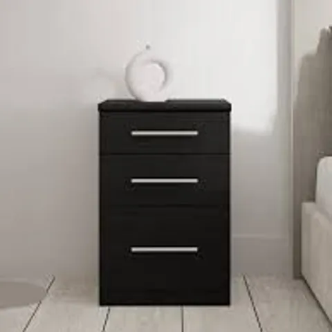BOXED PRAGUE GRADUATED BEDSIDE CABINET - BLACK ASH (1 BOX)