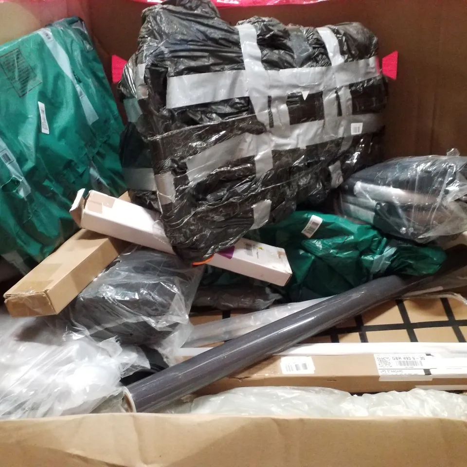 PALLET CONTAINING ASSORTED PRODUCTS INCLUDING 16" PEDESTAL FAN, VACUUM STAND, WALL MOUNTED DOORWAY PULLUP BAR, UNIVERSAL LID & SHOWER SEAL STRIP