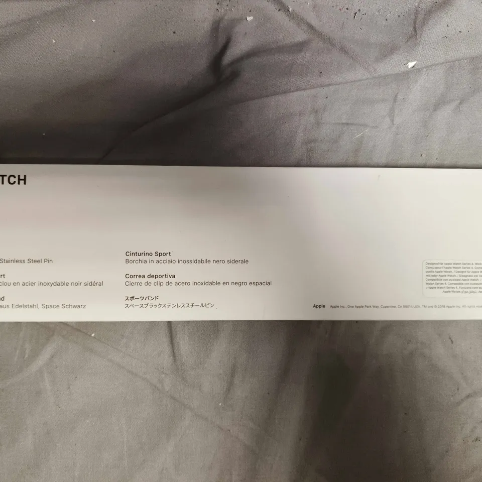 BOXED APPLE WATCH STRAP - BLACK SPORT BAND - 44MM