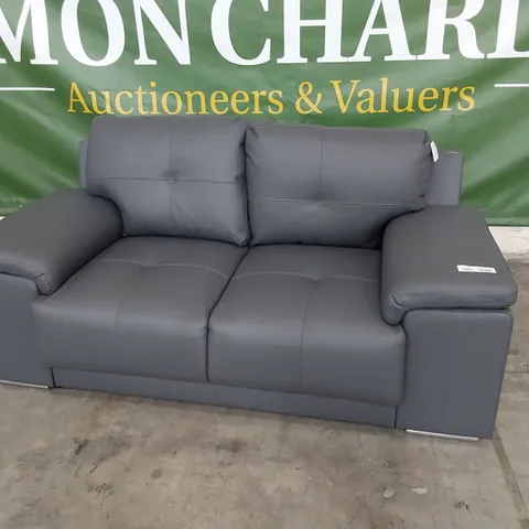 DESIGNER TWO SEATER GREY LEATHER