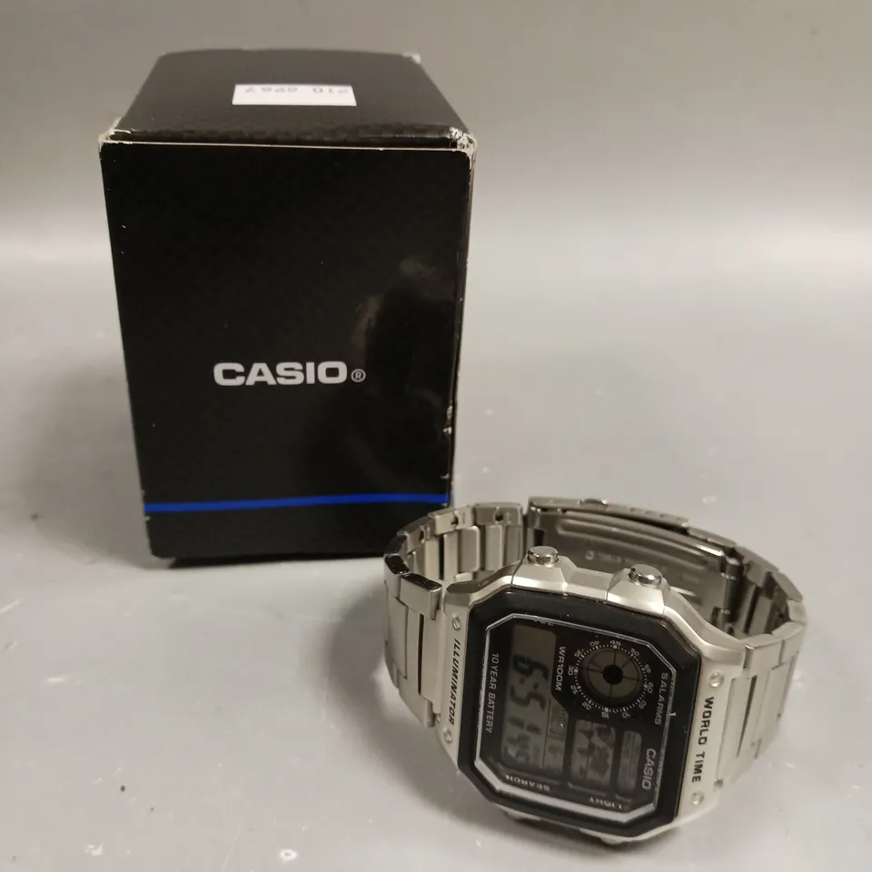 CASIO MEN'S ILLUMINATOR STAINLESS STEEL BRACELET WATCH