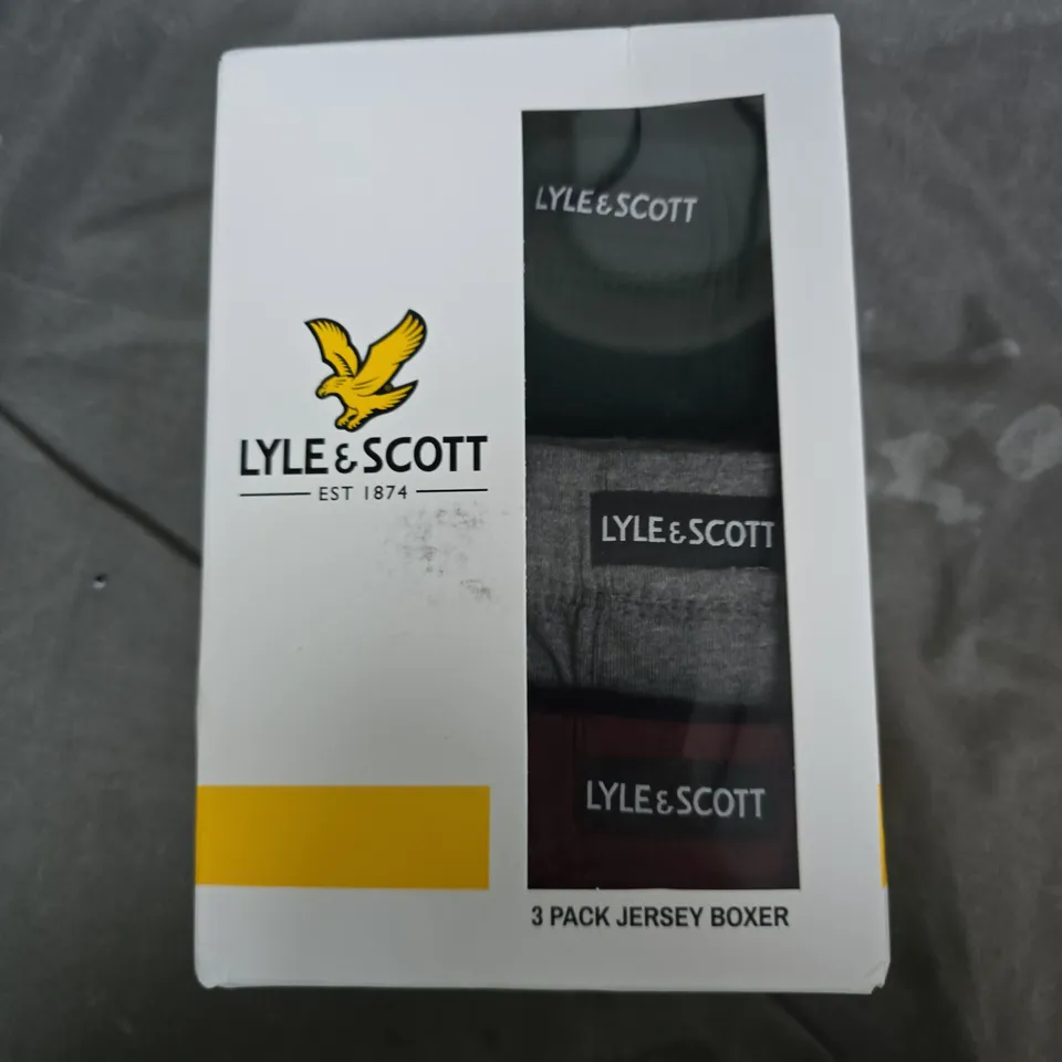 LYLE & SCOTT 3 PACK JERSEY BOXERS – MEN'S SIZE L