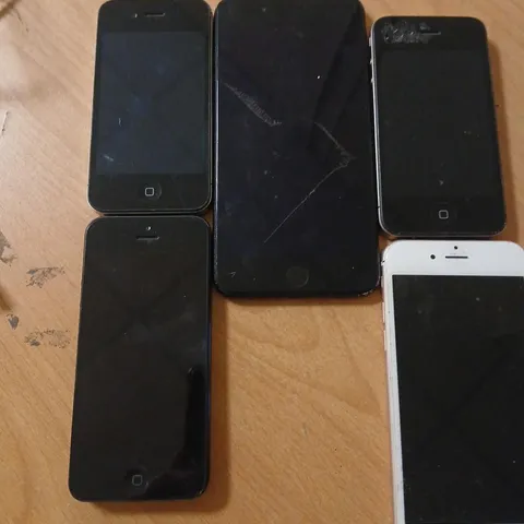 FIVE ASSORTED APPLE IPHONES