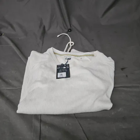 WHITE STUFF COSY JERSEY RIB PALE IVORY TOP MEDIUM