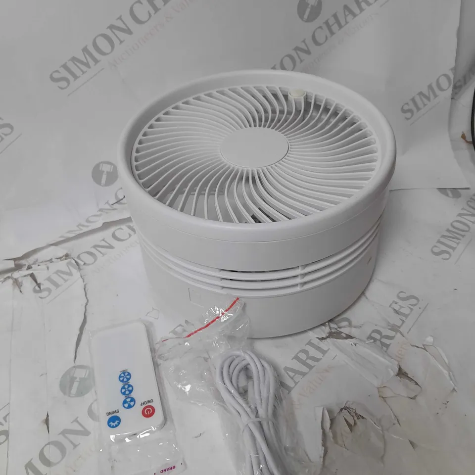 BOXED BELL & HOWELL OSCILLATING FOLDING RECHARGEABLE FAN, WHITE