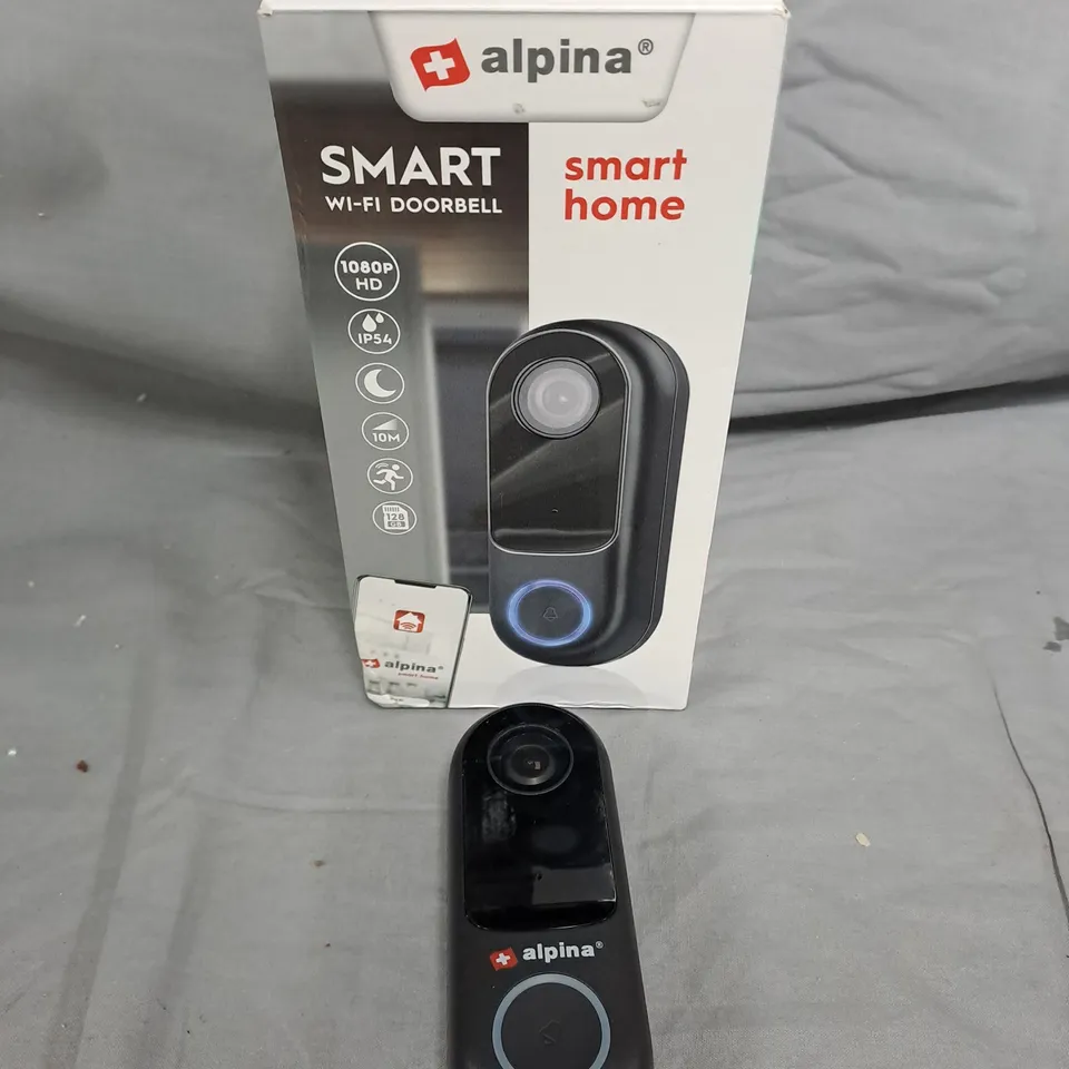 ALPINA SMART WI-FI DOORBELL – 1080P HD, BLACK