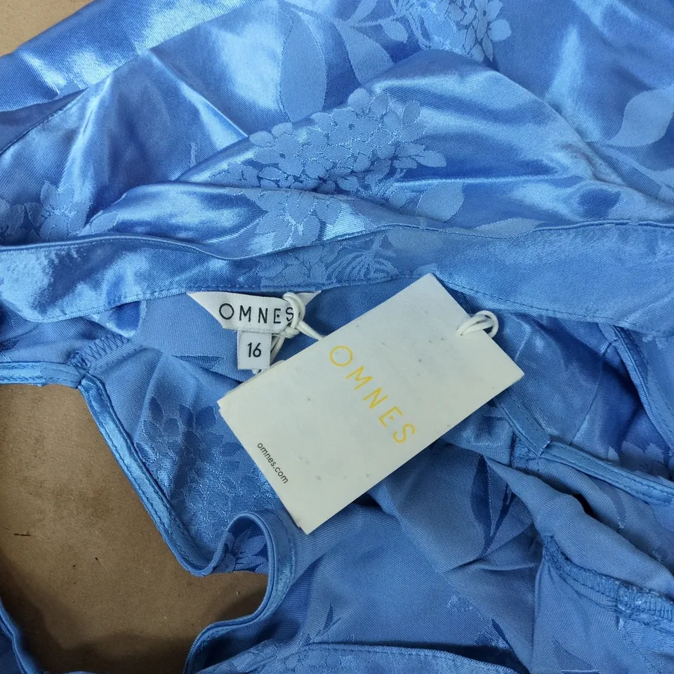OMNES IRIS JACQUARD DRESS IN BLUE - SIZE 16
